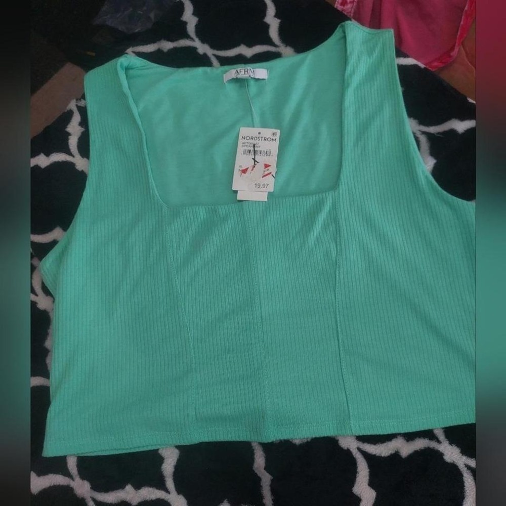 NWT AFRM Women's Mint‎ Ribbed Tank Top XL